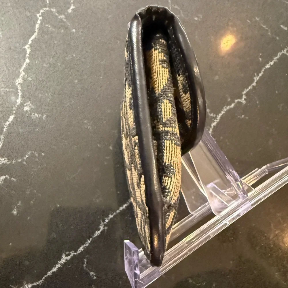 Dior Black and Tan Monogram Wallet